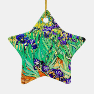 PixDezines van gogh iris/st. remy Ceramic Tree Decoration