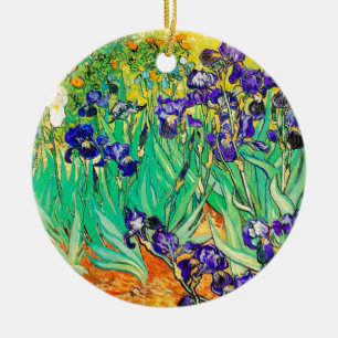 PixDezines van gogh iris/st. remy Ceramic Tree Decoration