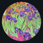 PixDezines van gogh iris/st. remy Classic Round Sticker<br><div class="desc">PixDezines Van Gogh irises.   Digitally enhanced by PixDezines.
com.  All rights reserved.</div>