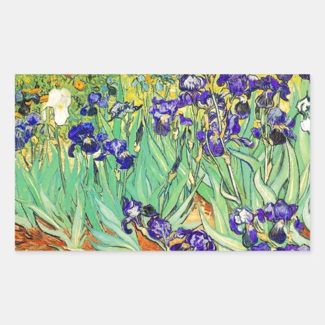 PixDezines van gogh iris/st. remy Rectangular Sticker (Front)
