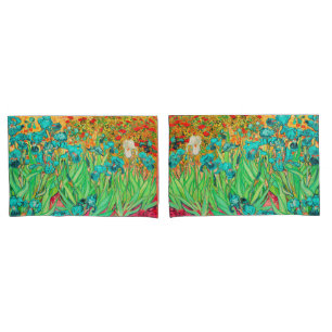 PixDezines Van Gogh Irises/Teal/St. Remy Pillowcase