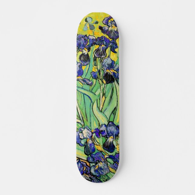 PixDezines van gogh purple irises Skateboard (Front)