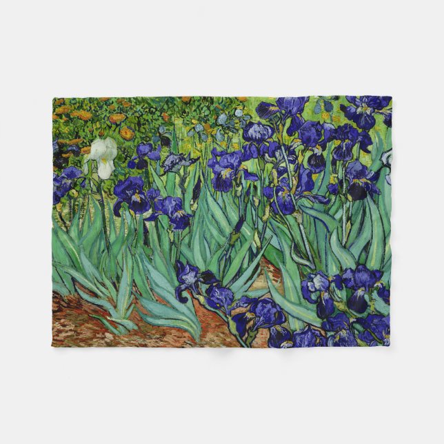 PixDezines van gogh/purple irises/st. remy Fleece Blanket (Front (Horizontal))