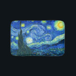 PixDezines van gogh starry night/st. remy Bath Mat<br><div class="desc">Van Gogh's famous painting,  "The Starry Night." Painted during his stay at the Saint Remy asylum in the 1880's,  van Gogh depicted the rolling hills and cypress trees he saw from his window.  Digitally enhanced by PixDezines.  Copyright © 2008-2016 PixDezines.com™ and PixDezines™ on zazzle.com. All rights reserved.</div>