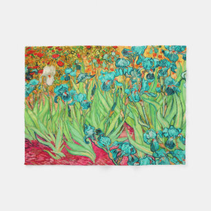 PixDezines van gogh/teal irises/st. remy Fleece Blanket