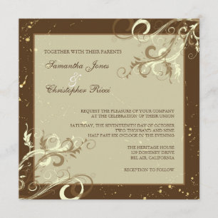 PixDezines VANILLA SWIRLS/CAFE AU LAIT Invitation