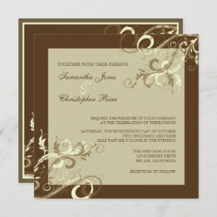 PixDezines VANILLA SWIRLS/CAFE AU LAIT Invitation