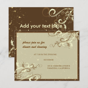 PixDezines VANILLA SWIRLS/CAFE AU LAIT Invitation