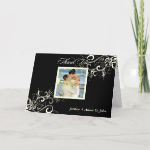 PixDezines vanilla swirls/diy background colour Thank You Card