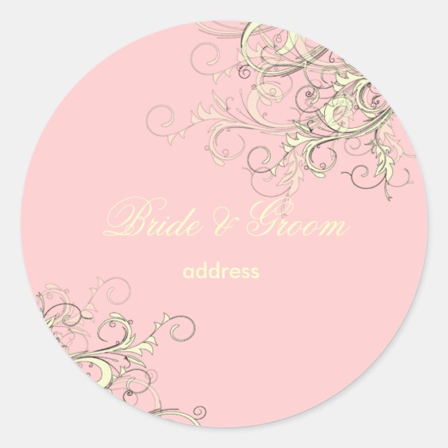 PixDezines vanilla swirls/diy cupcake pink Classic Round Sticker (Front)