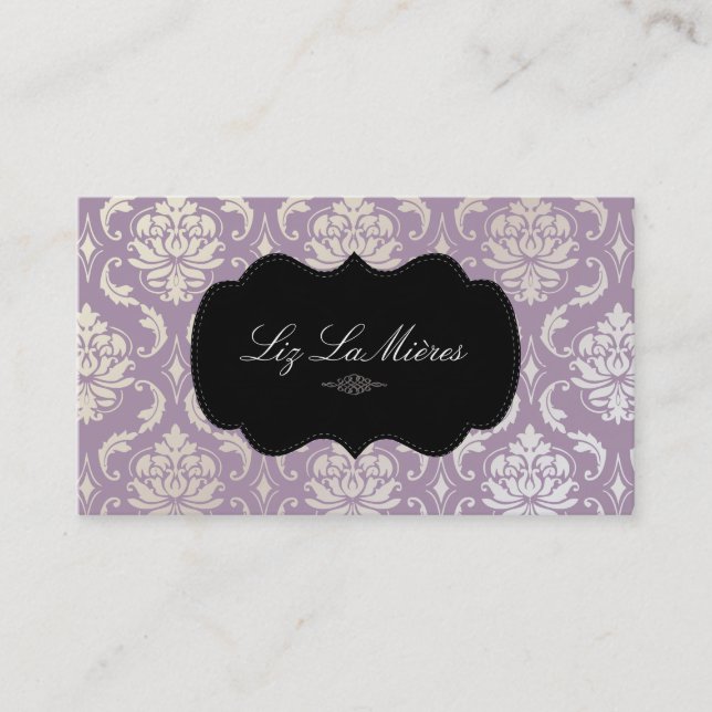 PixDezines Vendome Damask Business Card (Front)