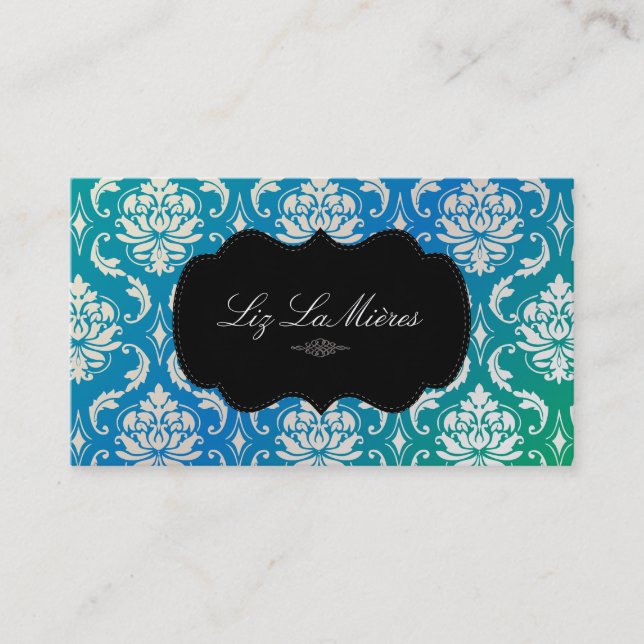 PixDezines Vendome Damask Business Card (Front)