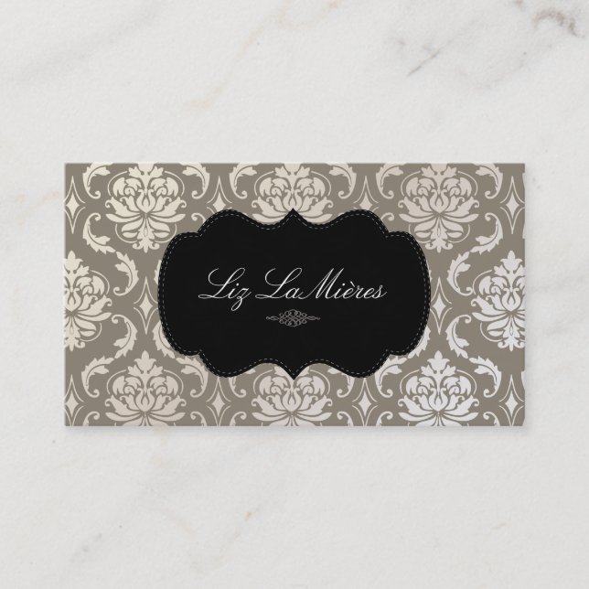 PixDezines Vendome Damask Business Card (Front)