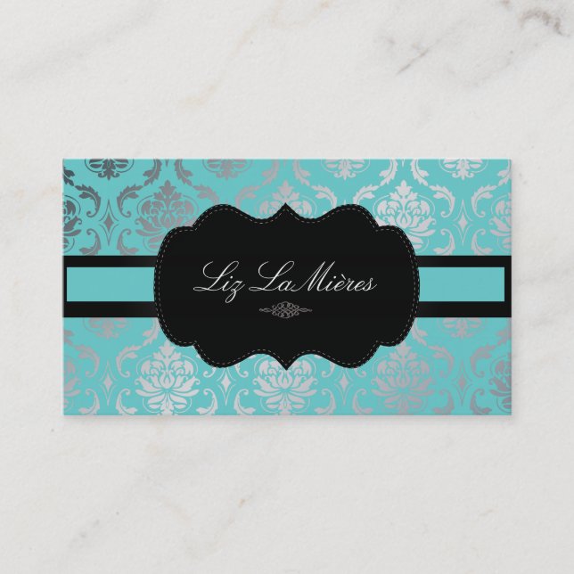 PixDezines Vendome Damask Business Card (Front)