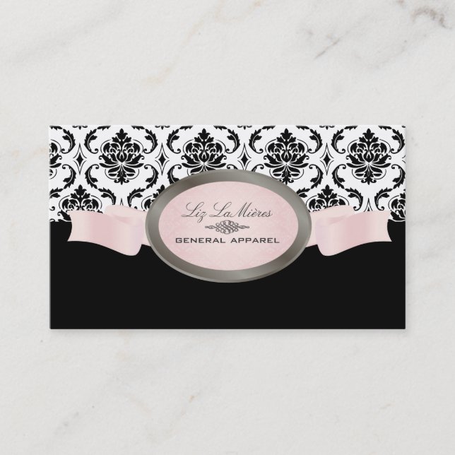 PixDezines vendome damask/diy background Business Card (Front)