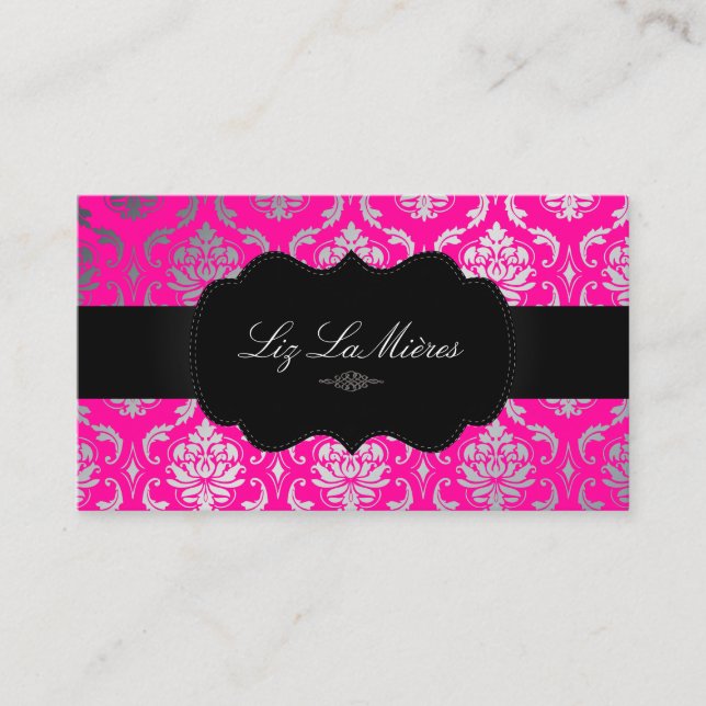 PixDezines Vendome Damask/DIY Background colour Business Card (Front)