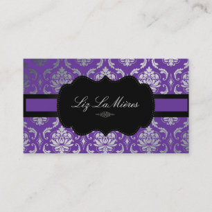 PixDezines Vendome Damask/diy colour, purple Business Card
