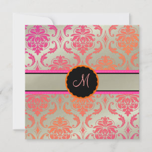 PixDezines Vendome Damask /Passion Pink Invitation