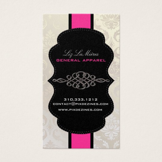 PixDezines Vendome Damask, Pearl Stock Business Card