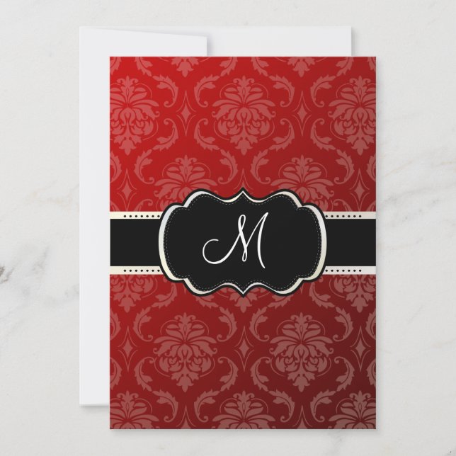PixDezines Vendome Damask /Red, 5x7 Invitation (Front)