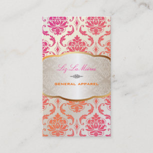 PixDezines vendome damask/sherbet colour Business Card