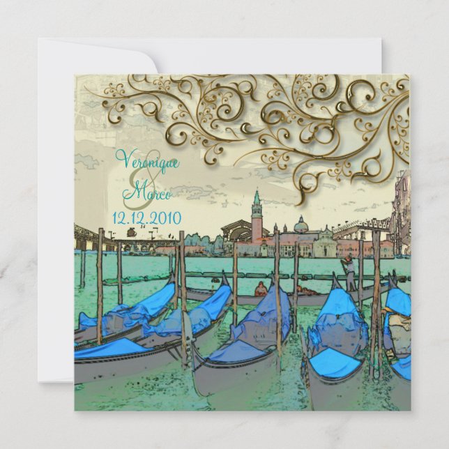 PixDezines Venezia wedding invitations/gondolas Invitation (Front)