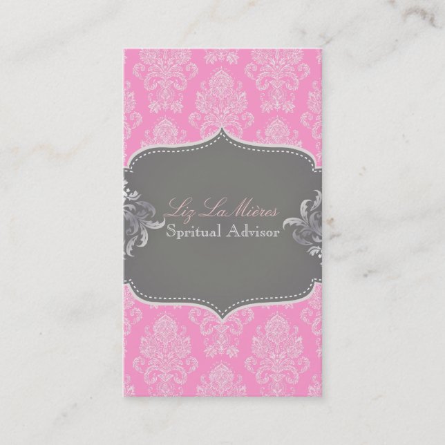 PixDezines Victorian Damask/DIY background colour Business Card (Front)