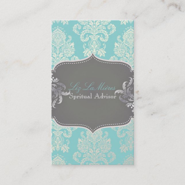 PixDezines Victorian Damask/DIY colour Business Card (Front)