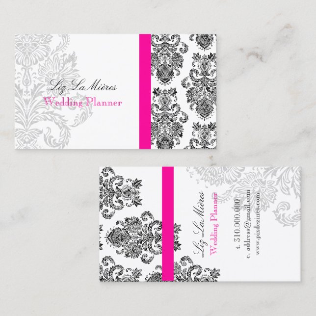 PixDezines Victorian Damask/DIY colours Business Card (Front/Back)