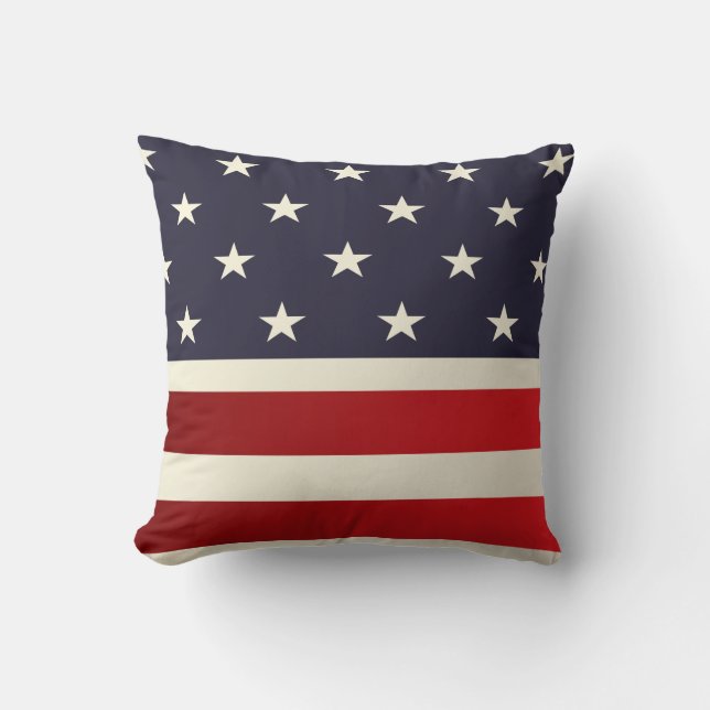 PixDezines vintage american flag Cushion (Front)