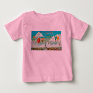 PixDezines vintage balloons/eiffel/paris Baby T-Shirt