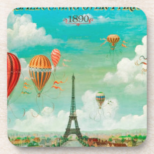 PixDezines vintage balloons/eiffel/paris Coaster