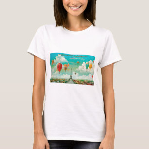 PixDezines vintage balloons/eiffel/paris T-Shirt