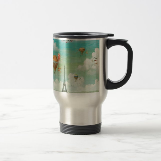 PixDezines vintage balloons/eiffel/paris Travel Mug (Right)