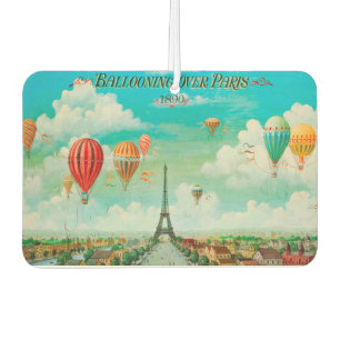PixDezines vintage balloons over paris Car Air Freshener