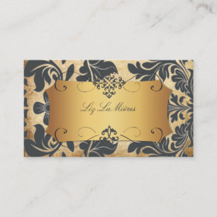 PixDezines vintage baroque damask Business Card