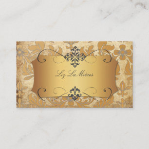 PixDezines vintage baroque damask Business Card