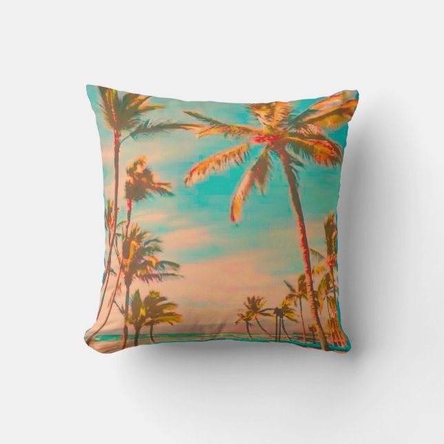 PixDezines vintage beach scene Cushion (Front)