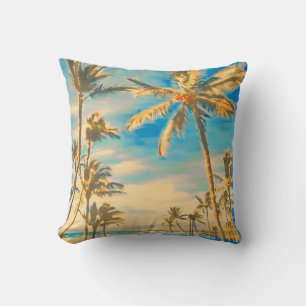 PixDezines vintage beach scene Cushion