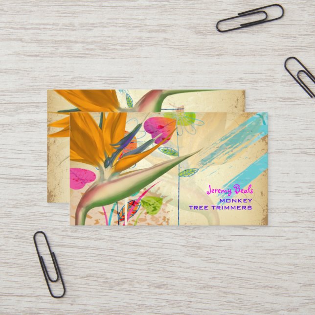 PixDezines vintage bird of paradise ♥♥♥ Business Card (Front/Back In Situ)