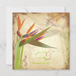 PixDezines VINTAGE BIRD OF PARADISE Invitation