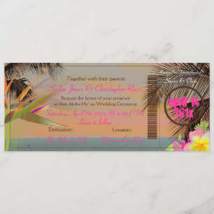 PixDezines vintage boarding pass/bird of paradise Invitation