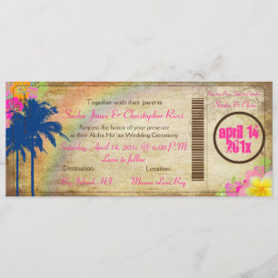 PixDezines vintage boarding pass/twin palms Invitation