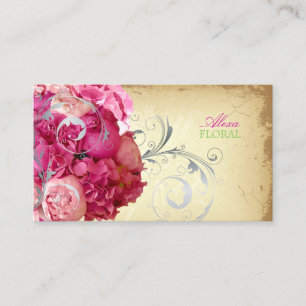 PixDezines vintage bouquet, florists/diy colours Business Card