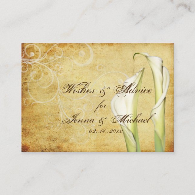 PixDezines Vintage Calla Lilies Advice Cards (Front)