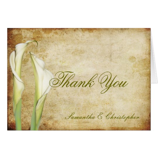 PixDezines Vintage Calla lilies, Thank You Cards