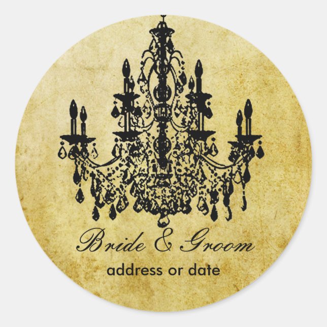 PixDezines vintage chandelier Classic Round Sticker (Front)