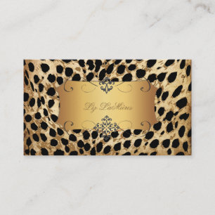 PixDezines vintage cheetah+zebra Business Card