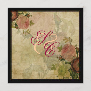 PixDezines vintage cottage roses Invitation