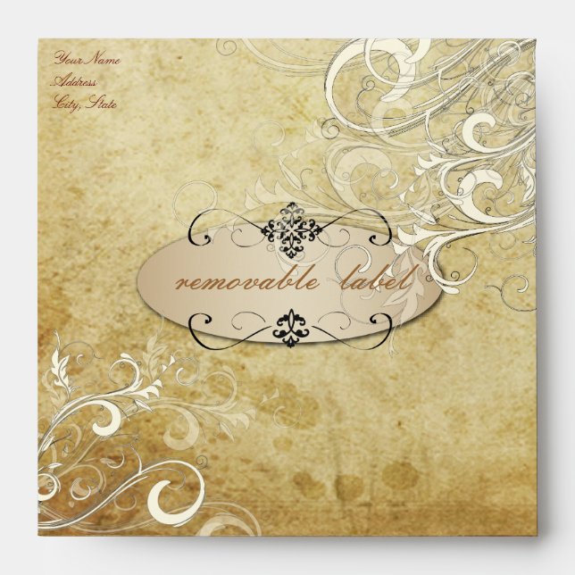 PixDezines vintage cream swirls Envelopes (Front)